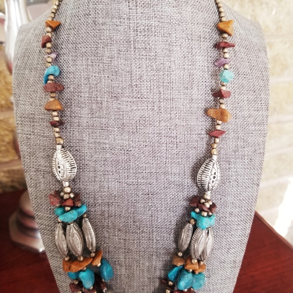 Boho Beaded Multi Strand Necklace - Picture 4 of 13